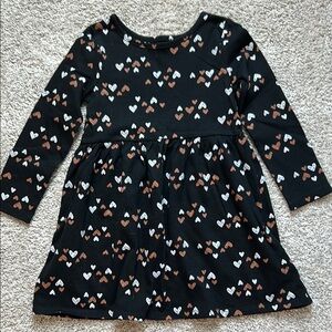 Cat & Jack Black Dress with Heart Pattern